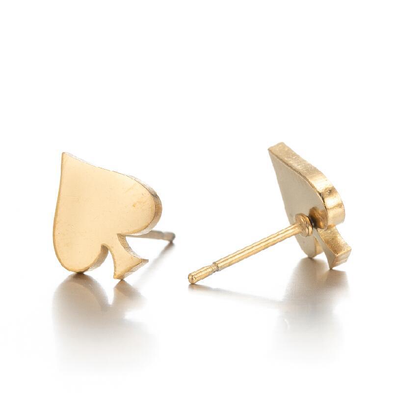 Minimalist Stainless Steel Heart & Sunflower Star Stud Earrings - "I Love You" Gesture