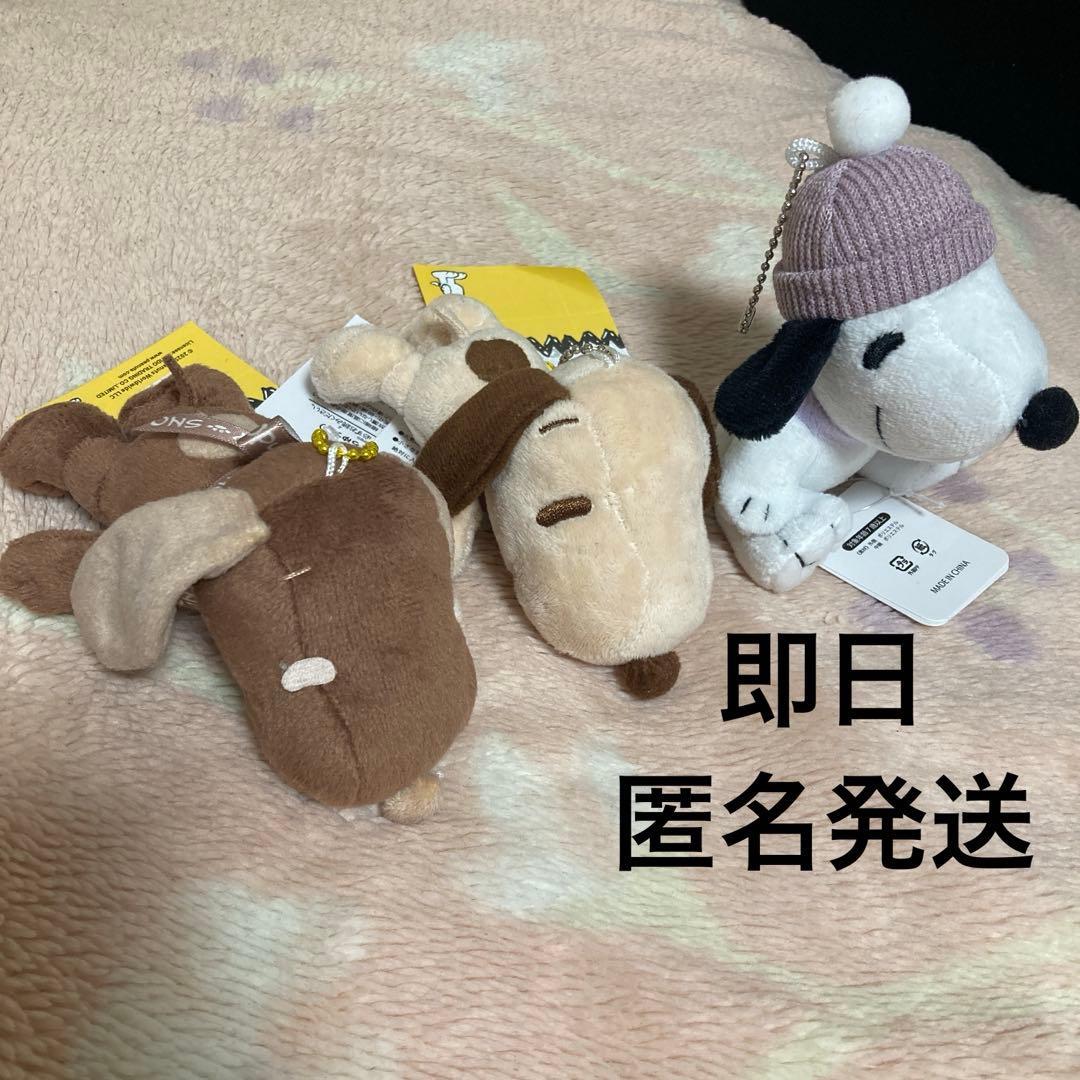 3 pieces [New and unused with tags] Snoopy Logo Ribbon Mascot Ver.8 etc. Stuffed Toys