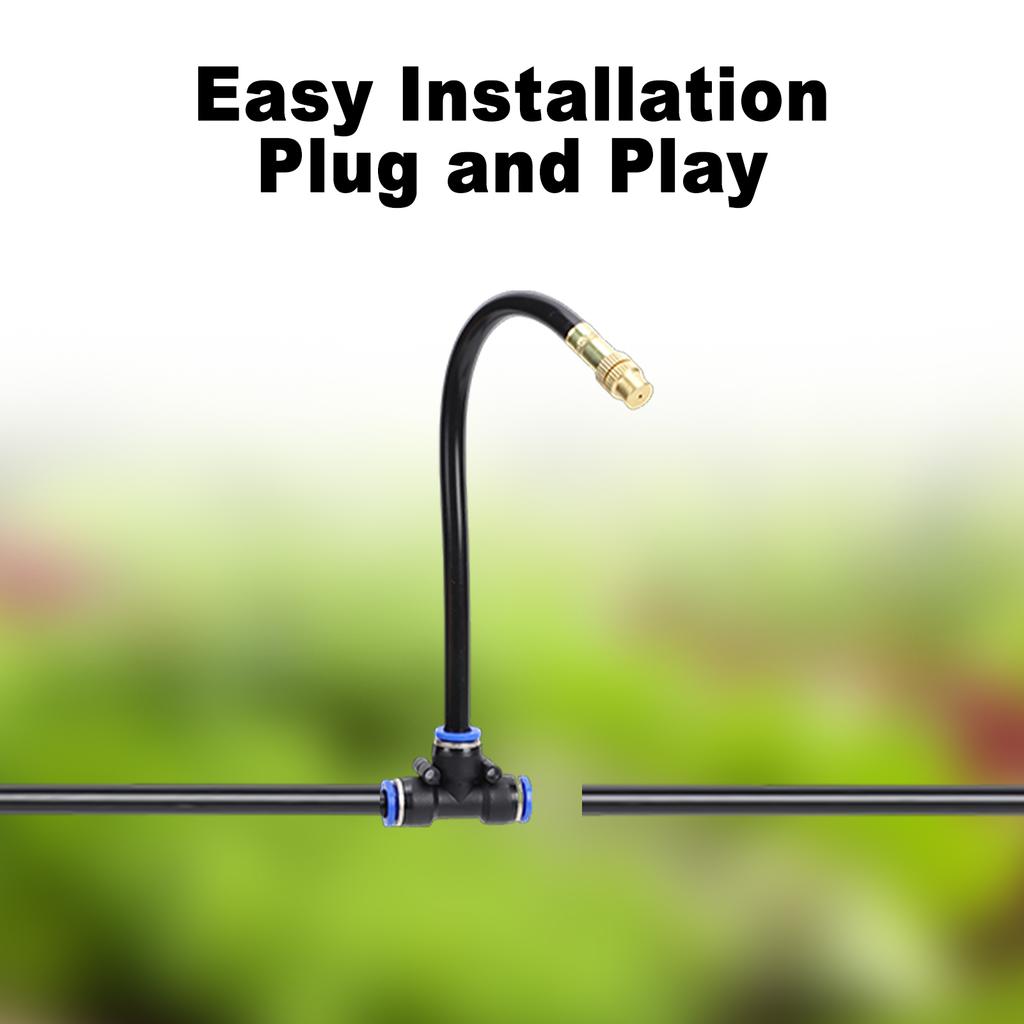 16FT Drip Irrigation System, Garden Irrigation Kit with 5pcs Nozzles, Automatic Atomizing Watering Sprinkler System for
