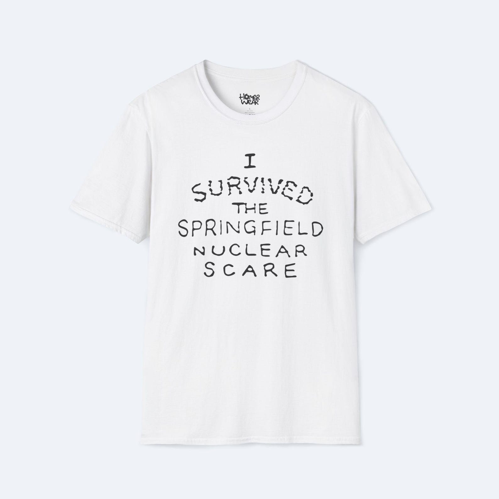 I Survived the Springfield Nuclear Scare Shirt | Simpsons Meme Graphic Tee | Funny Cartoon TV Show Fan T-Shirt | Retro Pop Culture Gift S
