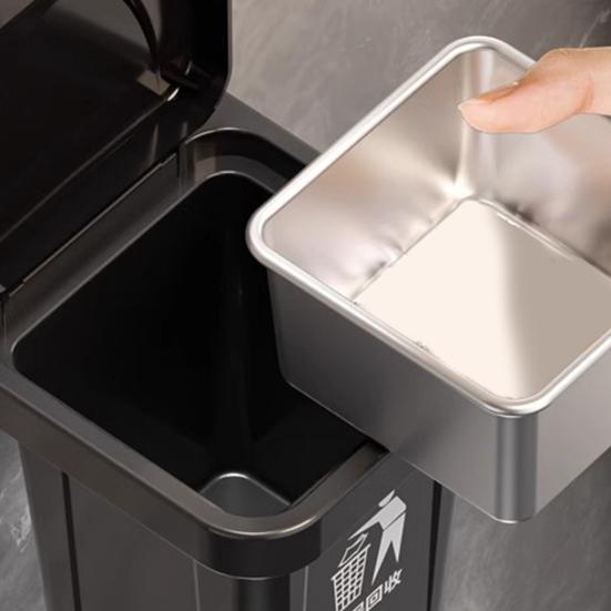 Trash Can Ashtray with Lid Removable Stainless Steel Inner Heavy Duty No Drill Wall Mount Home Office Countertop Decorative Ash Holder Storage Box