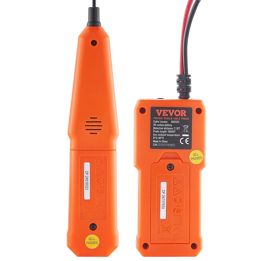 Underground Cable Locator, 3 FT Max. Detection Depth, Wire Tracer Break Detector Finder with Earphone, 1000 FT Max.Detection Length Cable Tester for