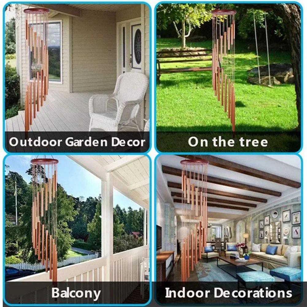 12 Tube Wind Chime Aluminum Tube Waterproof Windproof Suitable Pine Musical Wind Chime For Coffee Shop Garden Restaurant