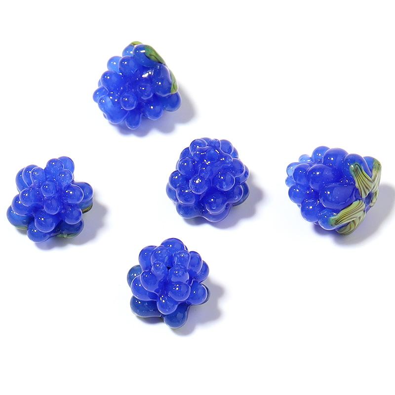 

2pcs/Lot Raspberry Lampwork Beads For Jewelry Making Fruit Grape Glass Beads DIY Bracelet Necklace Earring Accessories Wholesale темно-синий