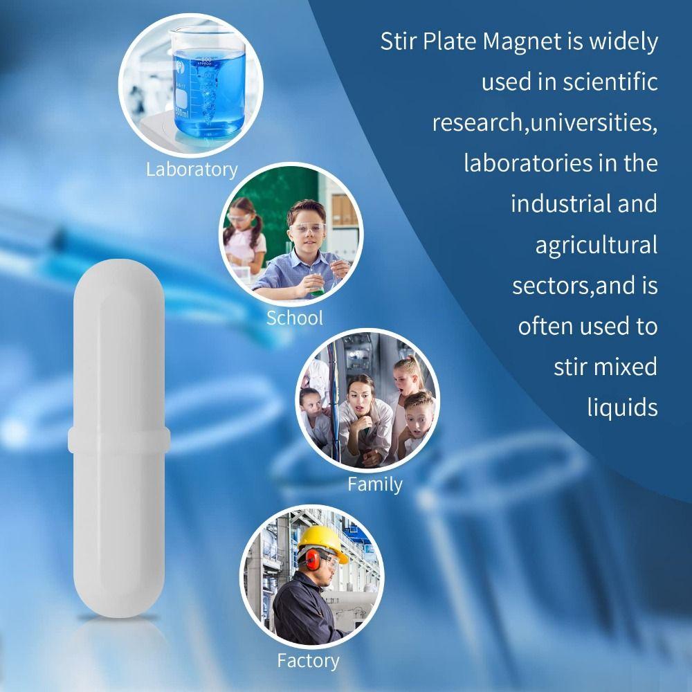 10Pcs 6-15mm Magnetic Stirrer Mixer White Laboratory Stir Rod Lab Supplies