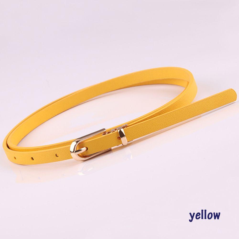 Girls Sweater Candy Color Dress Strap Thin Skinny Waistband Faux Leather Belts Adjustable Belt