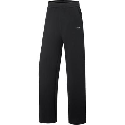 Li Ning Fitness Series Straight Leg Simple Versatile Solid Color Mid Waist Casual Knit Sports Pants Women Pants AKLV970-3