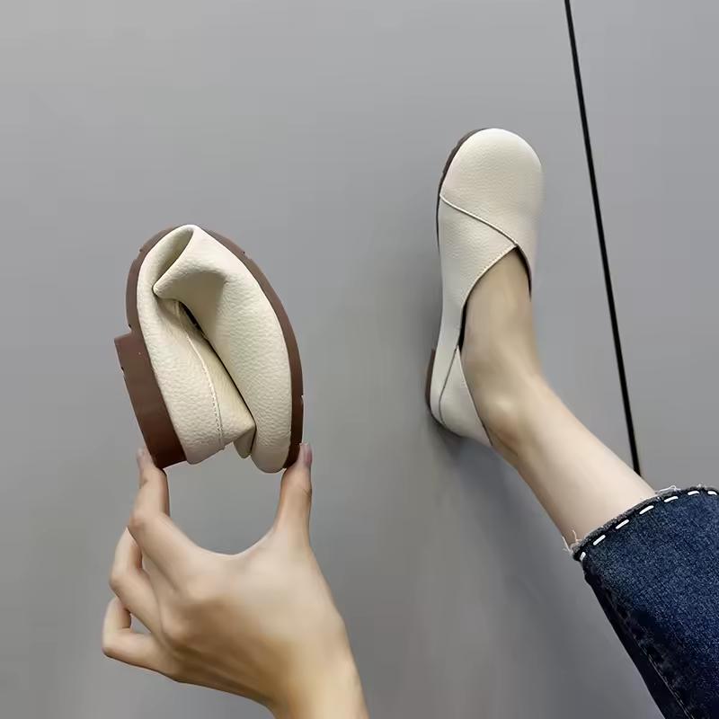 Leather Spring Autumn Women's Flats Ballerina Shoes Women Loafers Comfortable Soft Leather Women Flats Shoes