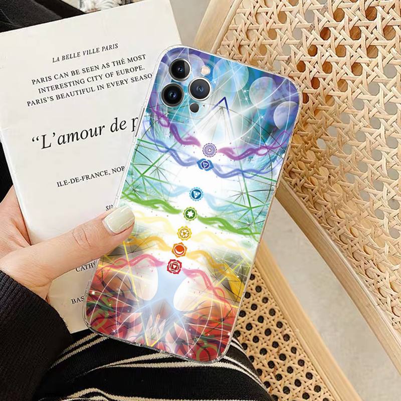 Mandala Chakra Insist Yoga Handyhülle Silikon Weich für iphone 14 13 12 11 Pro Mini XS MAX 8 7 6 Plus X XS XR Hülle