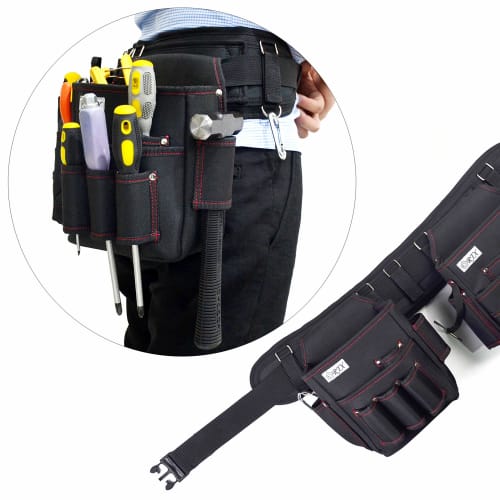 YOTENKA Nail Bag, Electrician's Waist Bag, Tool Holder, Two-Tier, Durable, Lightweight