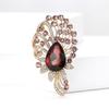 European Retro Alloy Pretty Flower Medium Glass Brooch Classic Elegant Women'S Clothing Brooch Jewelry Pin
