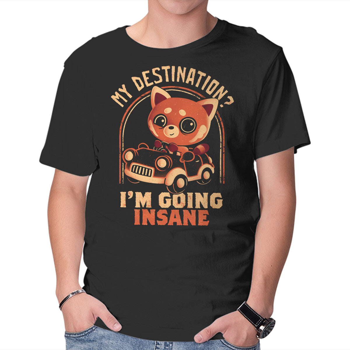 Unisex Crew Neck T-Shirt Going Insane Graphic Short Sleeve Casual Tee XS
