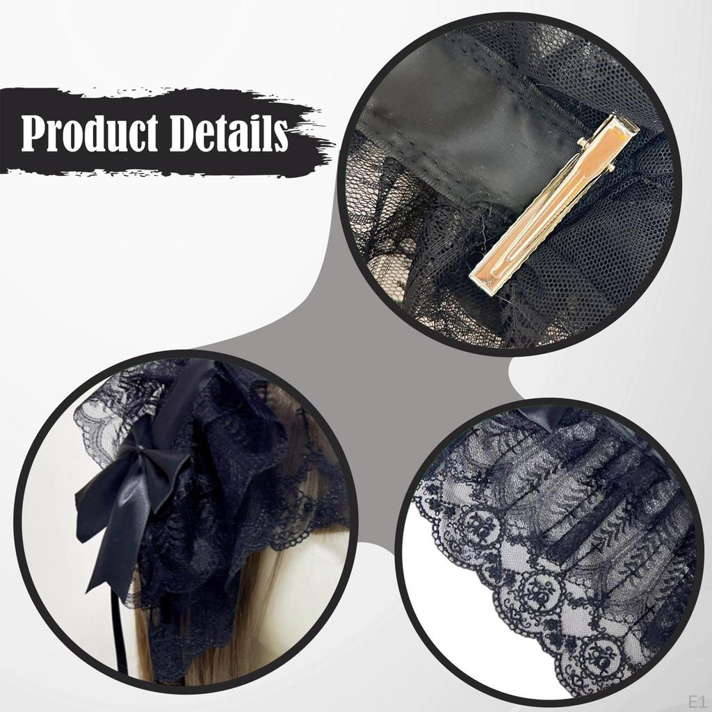 Bowknot Lace Headband Bandanna Tea Party Stylish Women Hair Hoop Maid Band
