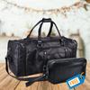 The Dark Knight Traveler  Premium Leather Travel Duffel Bag with Spacious Main Compartment & Adjustable Shoulder Strap for Men & Women