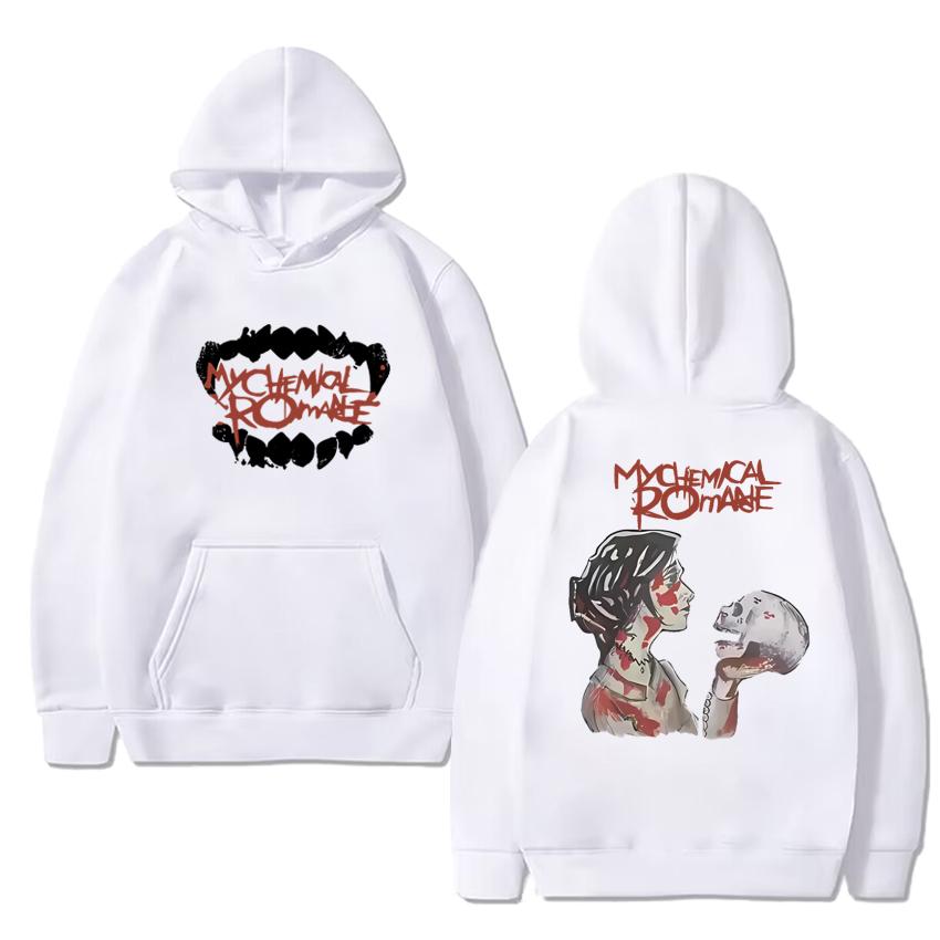 Rock Band My Chemical Romance Gothic Double Sided Graphics Streetwear Unisex Vintage Hip Hop Hoodies Men Women Cotton Sweatshirt