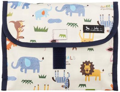COLORFUL CANDY STYLE Diaper Pouch for Diaper Changes and Made In Animal March Across the Savanna B1403500 (Tri-Fold) Outings, Japan, (Scarlet,