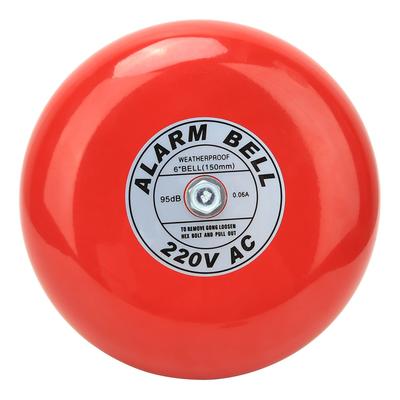 CB 6B Yangın Alarm Zili 150mm 95dB Kırmızı Endüstriyel Bina Asansör Alarm Zili AC220V 60mA