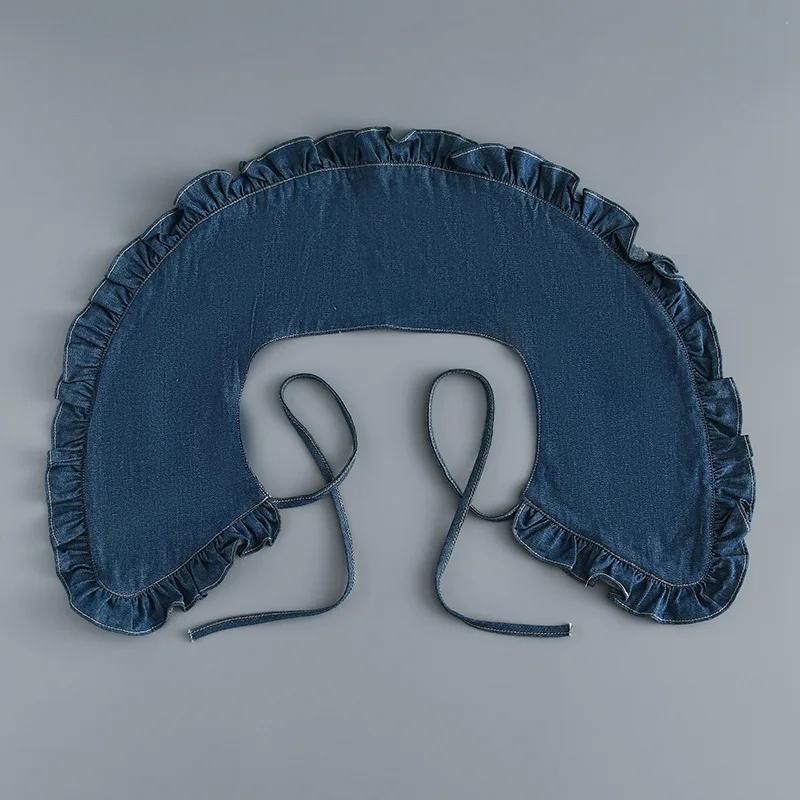 Women Denim Fake Collar Scarf Shawl Shoulders Wraps  Cape Removable Neckwear False Collar Clothing Accessories Half Tops Shawls