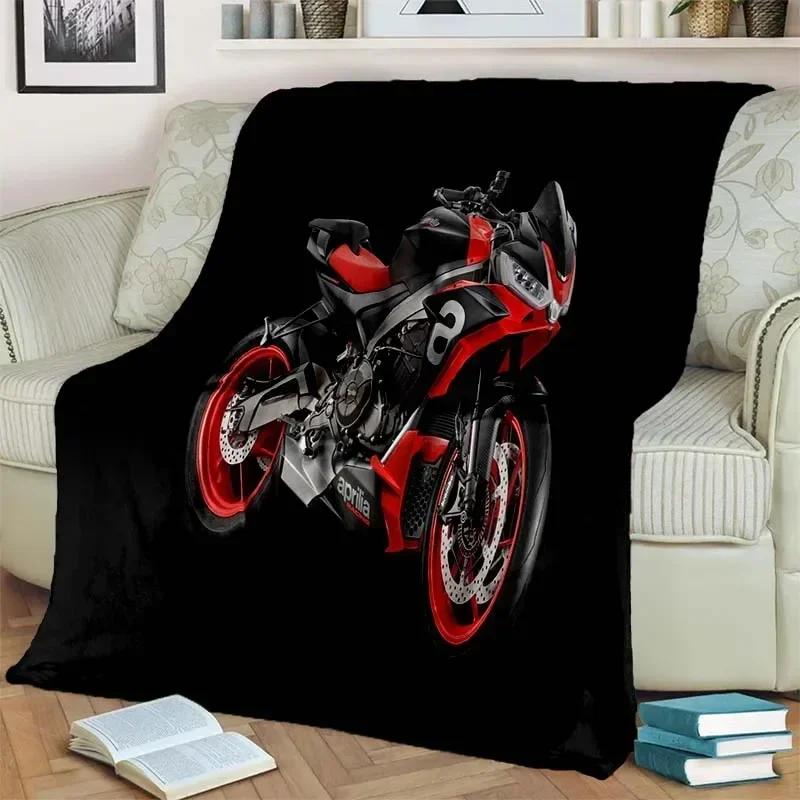 Aprilia Motorcycle Logo Printed Flannel Blanket Fashion Warm Lightweight Living Room Bedroom Sofa Bed For Picnic Blanket