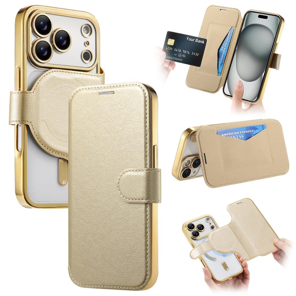 For iPhone 17 Pro Max 5G Luxury Case RFID Leather 360 Protect LENS Detachable 2IN1 Wallet Funda iPhone 17 Pro iPhone17 Air Cover