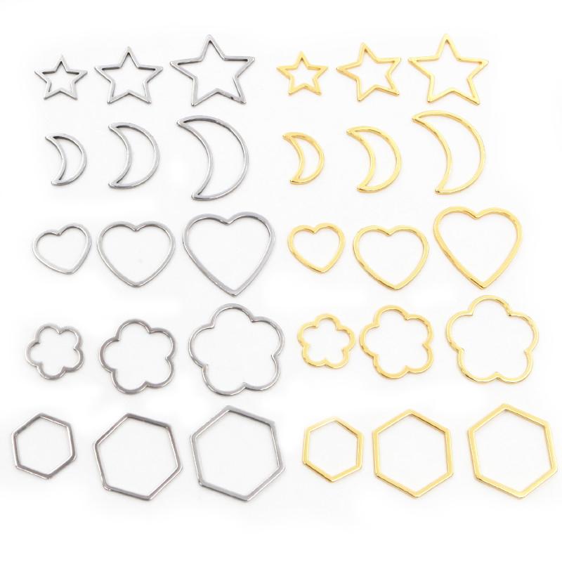 20 Stück 3 Größen Gemischte Mond Stern Herz Anhänger 316 Edelstahl Vergoldet Anhänger Charms DIY Schmuck Halskette Zubehör Lieferungen