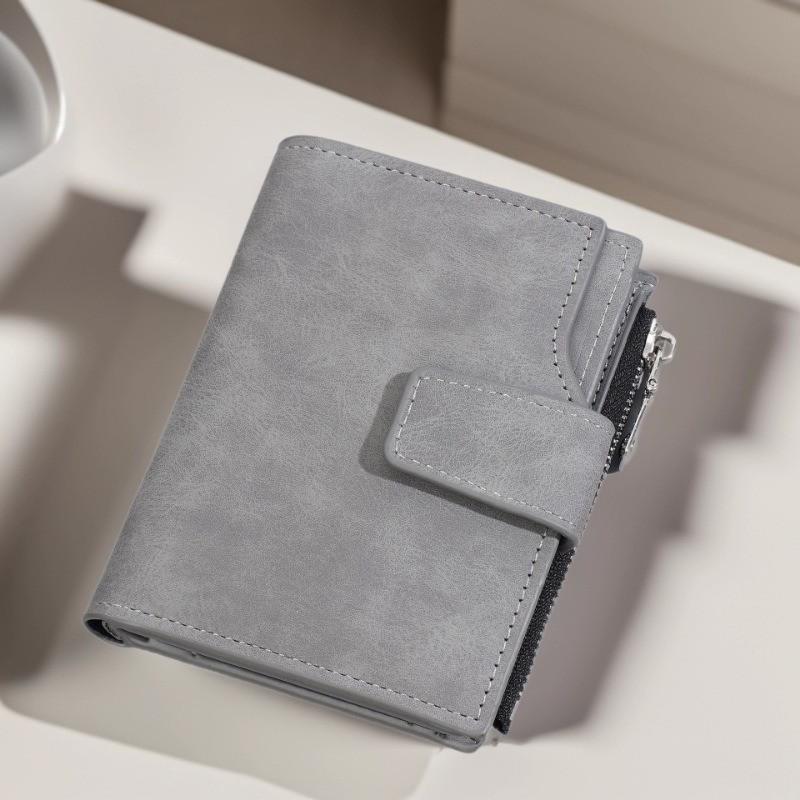 Pu Material Womens Wallet With Multiple Card Slots And Solid Pattern Design For Daily Use