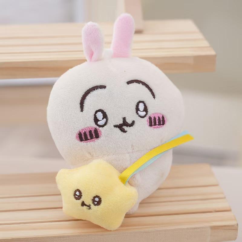 Hachiware Self Deprecating Usagi Bear Plushy Keycharm Sweet Tiny Feet Hangable Plushie Cushioned Creature Pouch Bauble Present