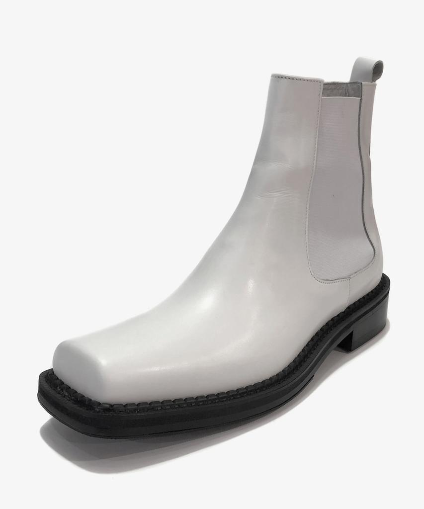 Joenshoe Kleine Square Chelsea Boots White