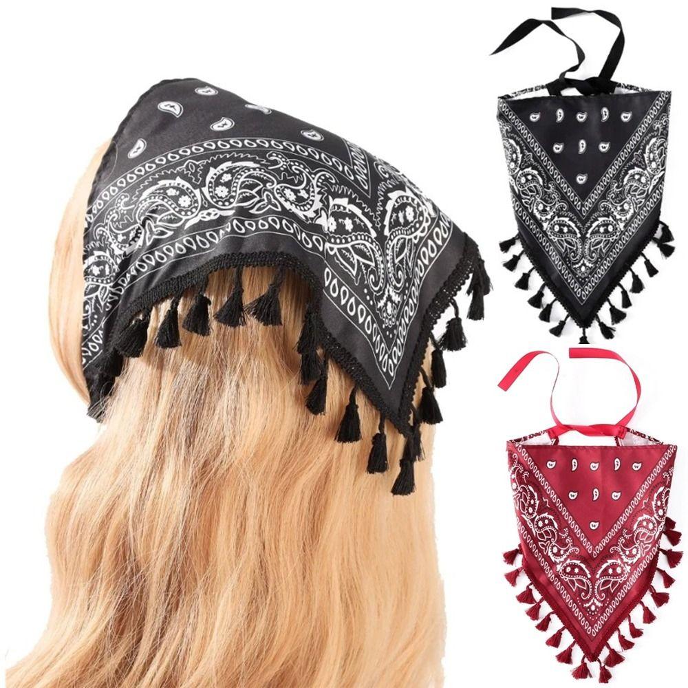 

Треугольный шарф-бандана с цветочным принтом, богемный хиджаб, шапка, аксессуары для волос, женский платок