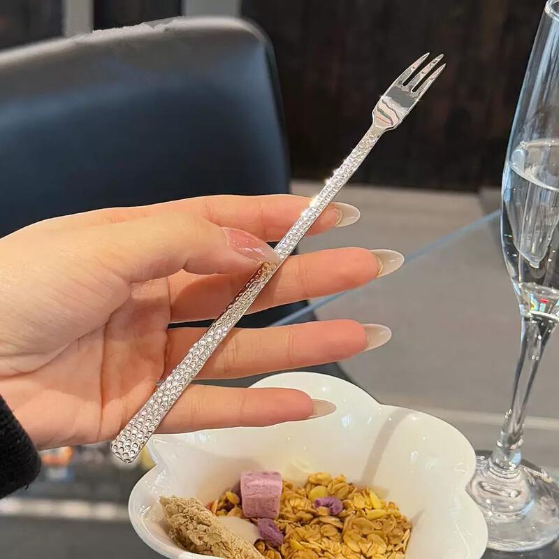 Premium Hammered Stainless Steel Fruit Fork Set