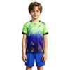 Sportanzug für Kinder und Jungen, Fußball-Outfits, stilvolles bedrucktes Kurzarm-T-Shirt mit Shorts, 2-teiliges Activewear-Set, Basketball-Lauf-Trainingsanzug-Outfit