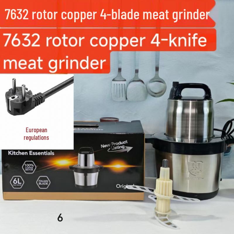 8L Multifunktionaler Edelstahl Fleischwolf & Gemüsemixer - Knoblauchhackmesser