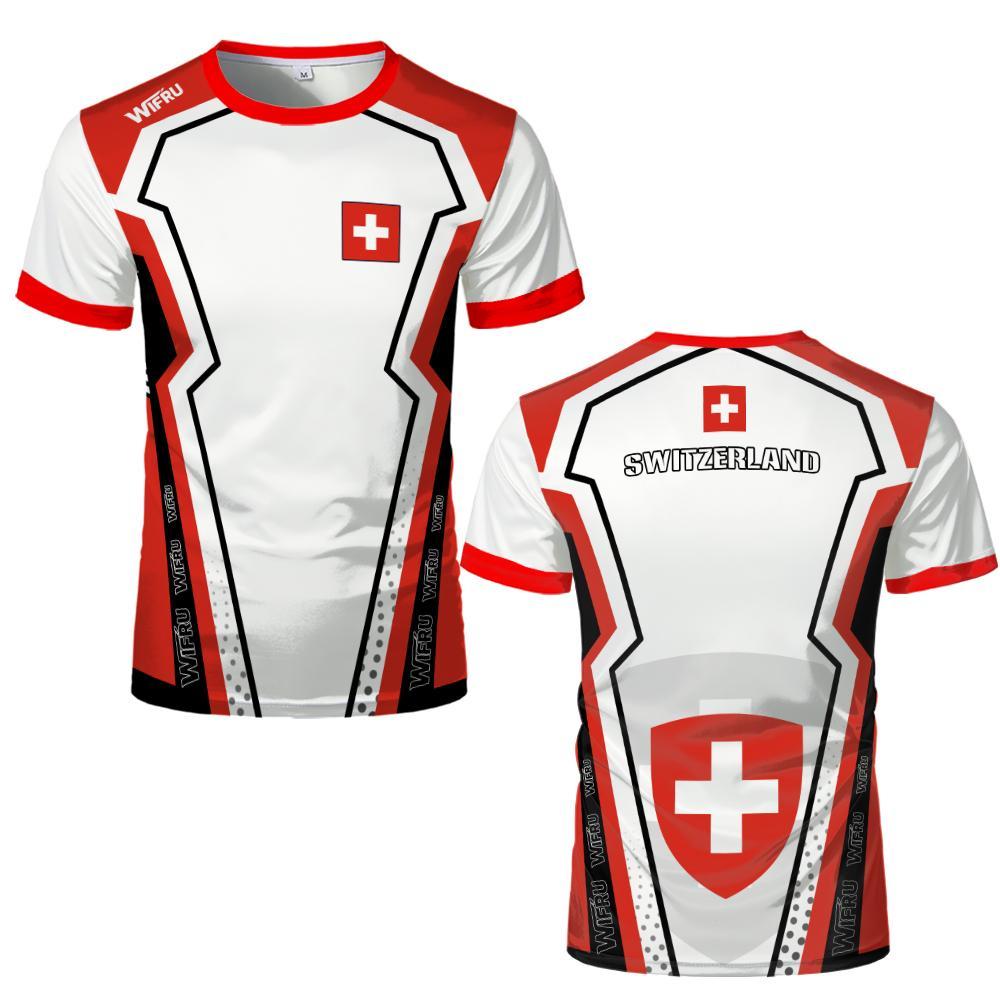 Swiss Flag 3D Printed Jersey Summer Youth Breathable Quick-drying Soccer Training Uniform Men's And Women's Sports T-shirts