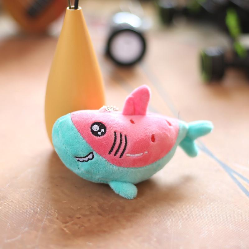 Charming Pink Shark Plush Toy Soft And Tiny Keychain For Bags And Keys