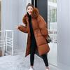 Autumn and Winter Tooling Style Lace-up Medium and Long Cotton-padded Clothes Women's Winter Jackets Women's Hooded Big Fur Collar