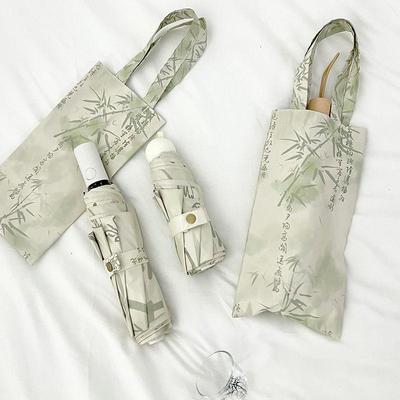 Fully Automatic Vintage Chinese Style UV Protection Folding Sun and Rain Umbrella for Women