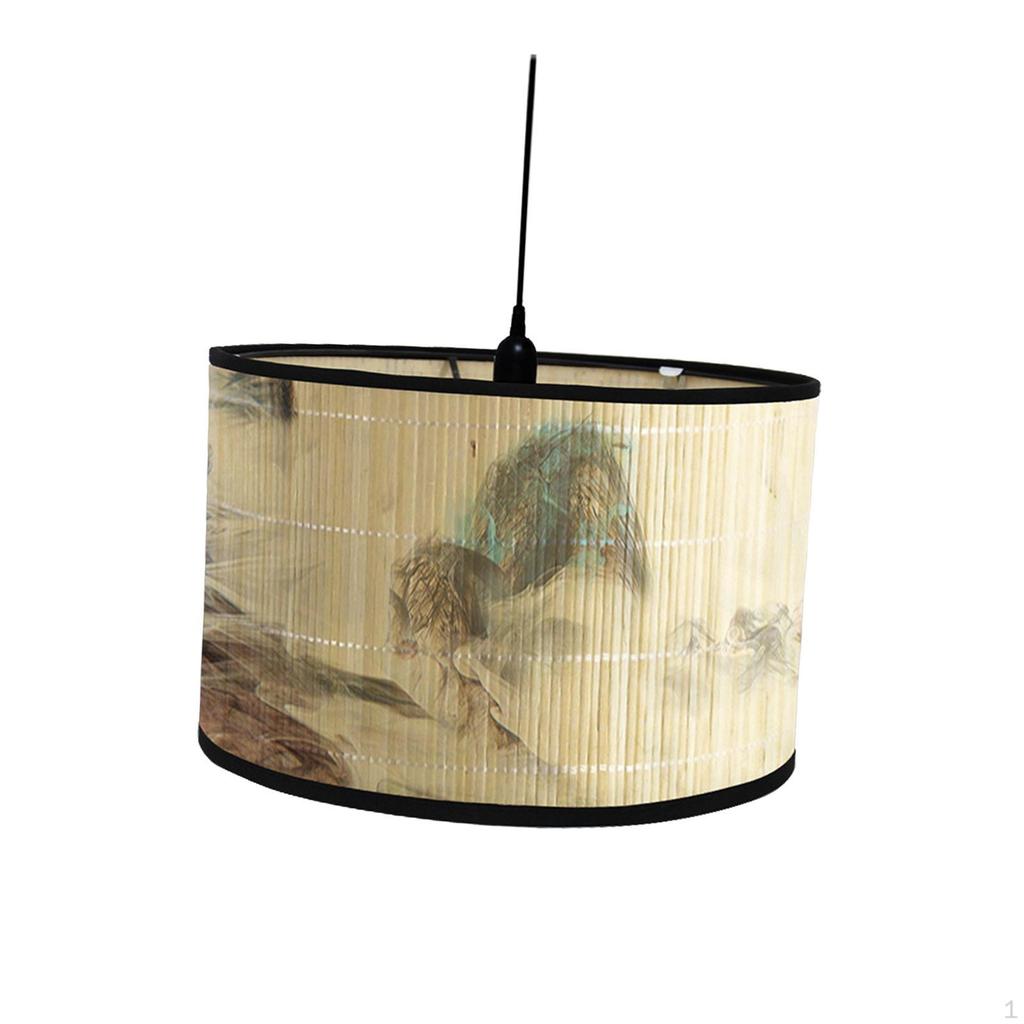 Bamboo Drum Lampshade for Ceiling And Table Use