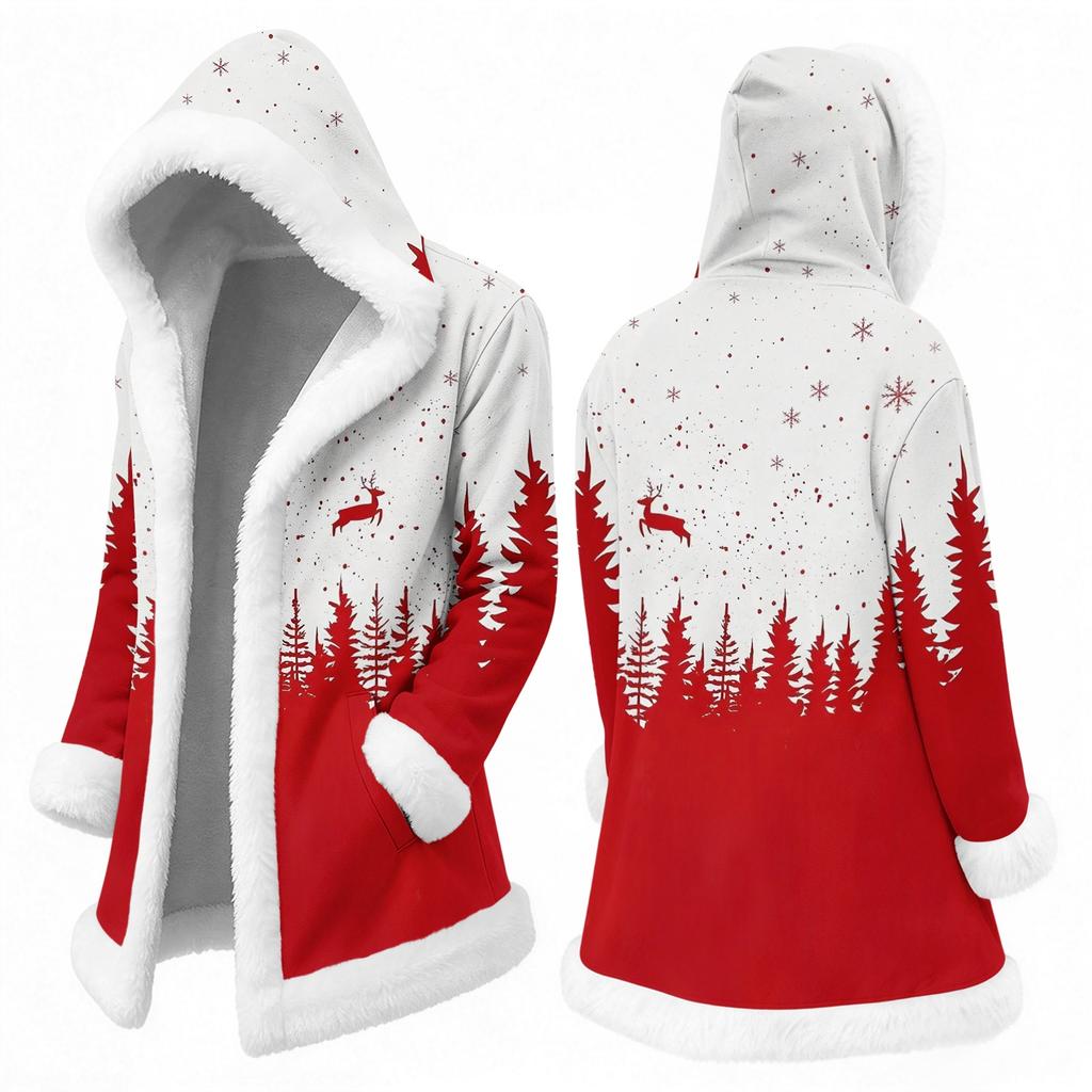 Men's Casual Christmas Print Jacket Holiday Outerwear