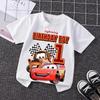 Lightning McQueen Number T-Shirt Simple Basic Toddler Short Sleeve Anime Trend Anime Cartoon Summer Tops Birthday Clothes Gift