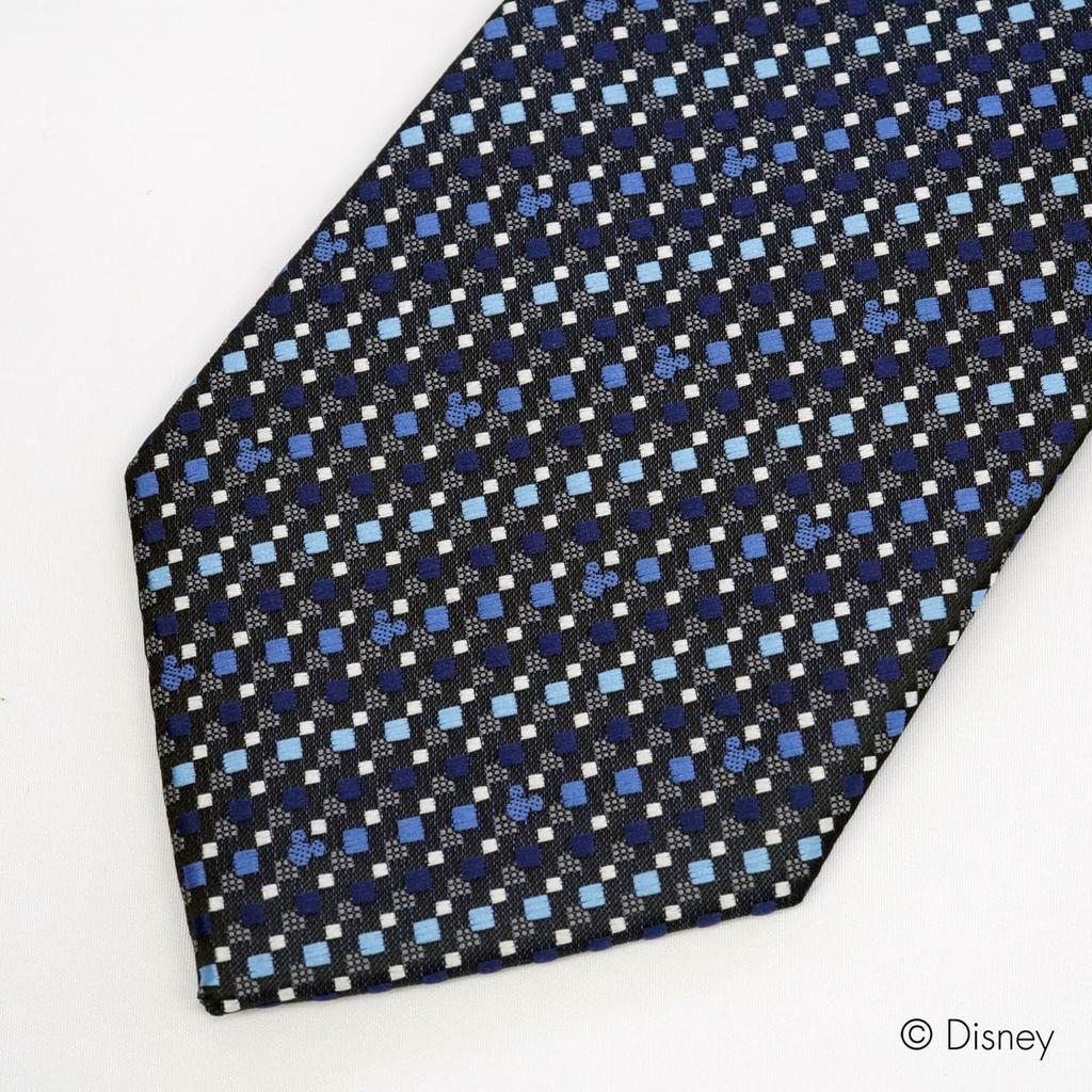 [Disney] Necktie (Three Circle Silhouette Micro Pattern) Necktie D50038 Navy