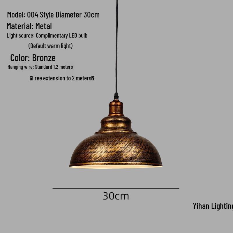Modern Nordic Single-Head Pendant Light for Hotels, Bars, and Restaurants - Industrial Retro Style Lampshade.