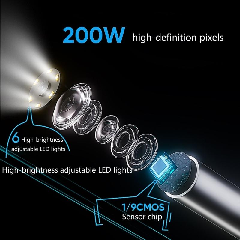 Przemysłowa kamera inspekcyjna endoskopowa Artikulowana kamera boroskopowa Obiektyw 6 mm 6 diod LED Elastyczna kamera endoskopowa typu wąż