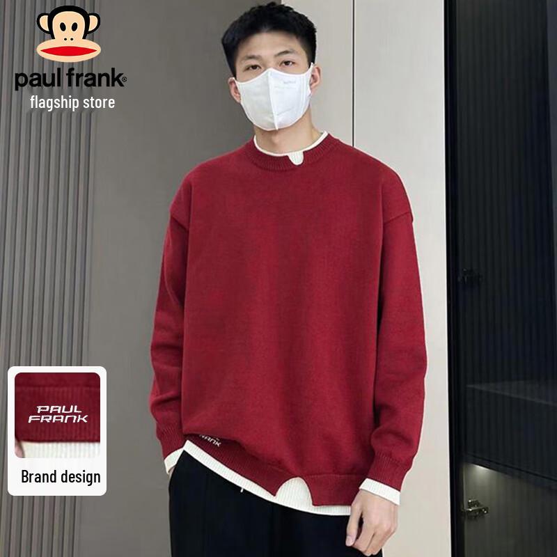 

Paul Frank Men s Warm Faux Two-Piece Knit Sweater XL