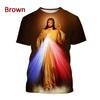 T-shirt Stampa 3D Amore di Gesù per Ogni Cristiano Moda Estiva Modello Gesù Uomo Donna Calda Manica Corta T-shirt Casual Ropa Hombre