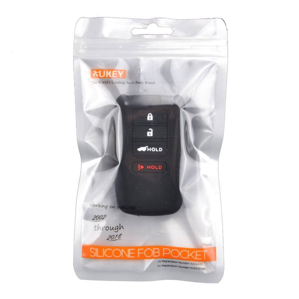 Silicone Remote Key Case Fob Shell Cover Skin Holder 4 Button For Acura MDX 2016 - 2019