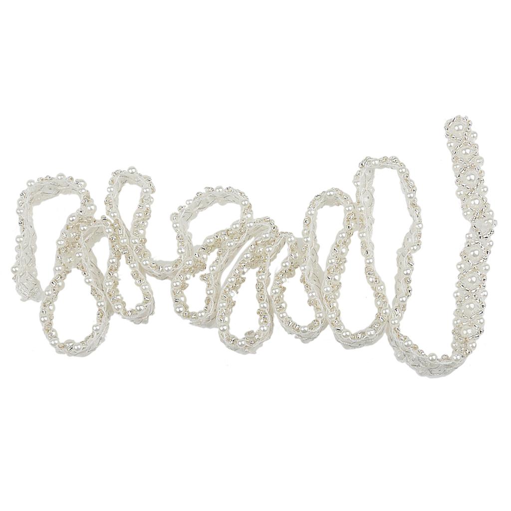 1 Yard Beaded Lace Trims Sewing Applique Ribbon Embellishments