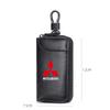 Skórzana Torba na Kluczyki Samochodowe Brelok z Logo Pojazdu Etui do Mitsubishi Outlander Lancer 9 10 ASX L200 Pajero Mirage Montero Eclipse