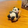 Adorable Resin Wood Carving Panda Figurine. Creative and Exquisite Panda Decorative Item for The Desktop. Cultural and Creative Product.