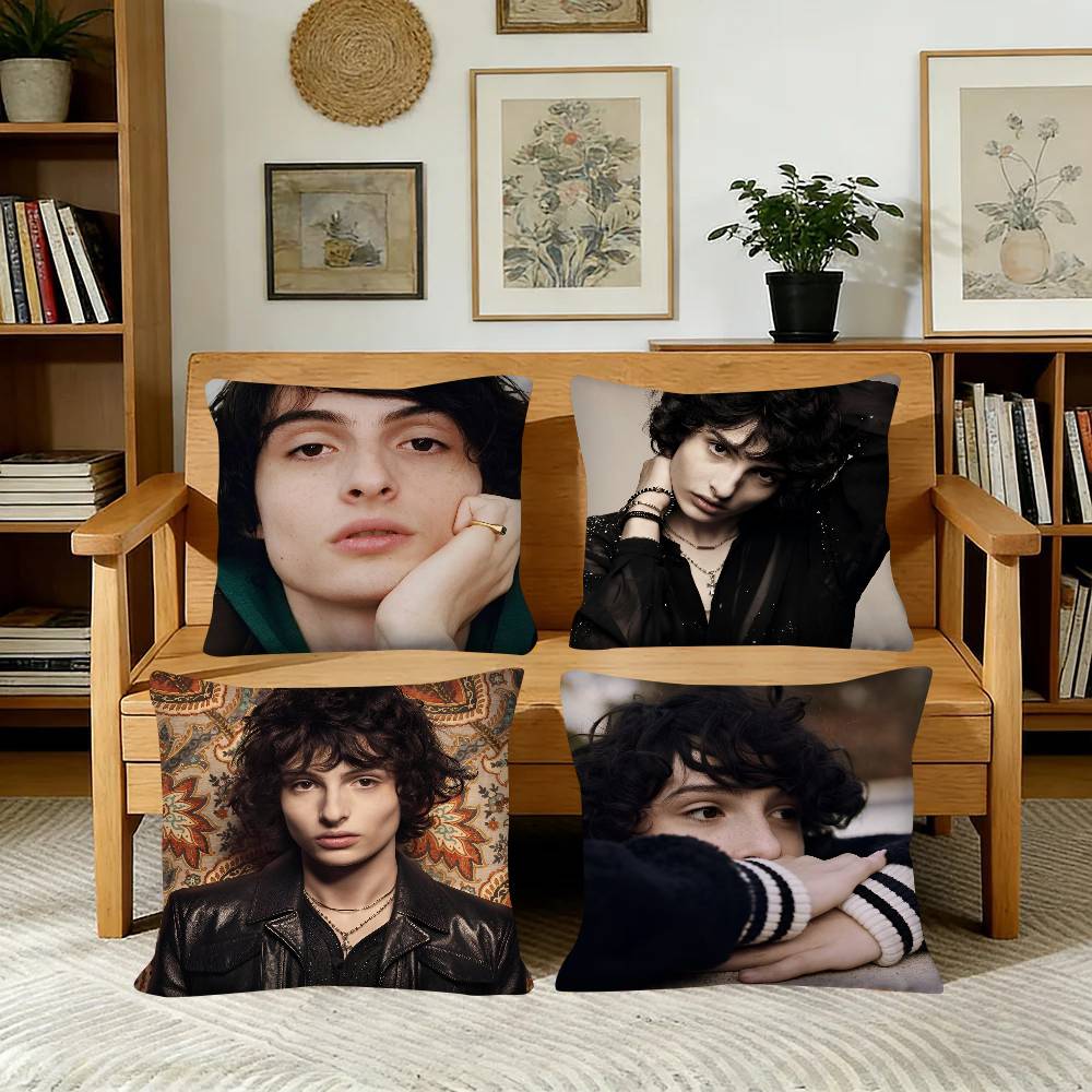 Skådespelare Finn Wolfhard Kuddfodral Mode Fyrkantigt Kuddfodral Sovrum Soffrum Ins Dekoration Fritid