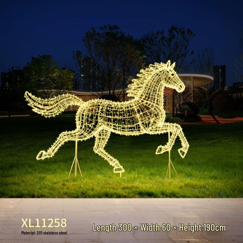 2026 Year of the Horse Luminous Iron Art Sculpture